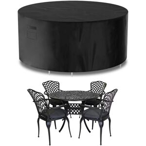 Futura 420D Round 128X71cm Waterproof Garden Furniture Cover, Outdoor Patio Weatherproof Table & Chair Set Shield in Black Size: 128X71 cm Black 128X71 cm Futura 420D Round 128X71cm Waterproof Garden Furniture Cover, Outdoor Patio Weatherproof Table & Chair Set Shield in Black Size: 128X71 cm Black 128X71 cm