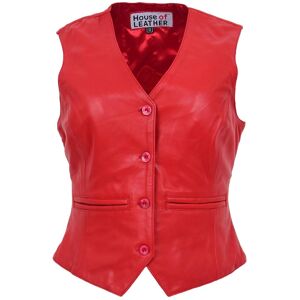 House of Leather Women's Womens Real Leather Waistcoat Vest Rita Tan 16 in Red Red 16 House of Leather Women's Womens Real Leather Waistcoat Vest Rita Tan 16 in Red Red 16