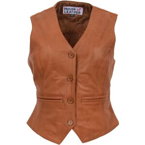 House of Leather Women's Womens Real Leather Waistcoat Vest Rita Tan 16 Tan 16 House of Leather Women's Womens Real Leather Waistcoat Vest Rita Tan 16 Tan 16