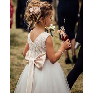 Lilly + Bo Girl's Maryanne in Champagne + Ivory White Skirt - Flower Girl Dress Size: 7-8 Years White 7-8 Years Lilly + Bo Girl's Maryanne in Champagne + Ivory White Skirt - Flower Girl Dress Size: 7-8 Years White 7-8 Years