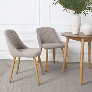 Home Garden Direct Emilia - Dining Chairs in Premium Textured Linen (Set of 2) in Beige Beige Home Garden Direct Emilia - Dining Chairs in Premium Textured Linen (Set of 2) in Beige Beige