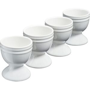 Cooks Professional Set of 4 Colourful Stoneware Egg Cups Dishwasher & Microwave Safe in White White Cooks Professional Set of 4 Colourful Stoneware Egg Cups Dishwasher & Microwave Safe in White White