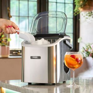 Cooks Professional Ice Maker Machine with Scoop & 1.3L Tank - Makes 12KG Per Day in Silver Silver Cooks Professional Ice Maker Machine with Scoop & 1.3L Tank - Makes 12KG Per Day in Silver Silver