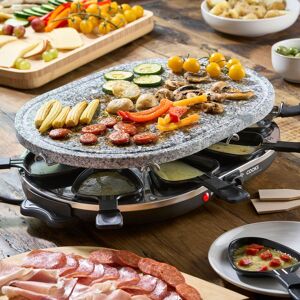 Cooks Professional Electric Raclette Grill 1200W with Stone Plate, Fondue Pans & Spatulas in Grey Grey Cooks Professional Electric Raclette Grill 1200W with Stone Plate, Fondue Pans & Spatulas in Grey Grey