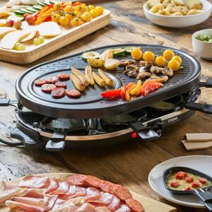 Cooks Professional Electric Raclette Grill 1200W with Metal Plate, Fondue Pans & Spatulas in Black Black Cooks Professional Electric Raclette Grill 1200W with Metal Plate, Fondue Pans & Spatulas in Black Black