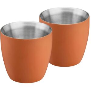 Cooks Professional Set of 2 Stainless Steel Espresso Coffee Cups Double Wall Insulated in Orange Orange Cooks Professional Set of 2 Stainless Steel Espresso Coffee Cups Double Wall Insulated in Orange Orange