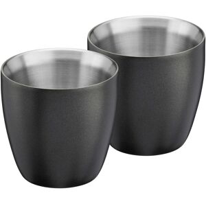 Cooks Professional Set of 2 Stainless Steel Espresso Coffee Cups Double Wall Insulated in Black Black Cooks Professional Set of 2 Stainless Steel Espresso Coffee Cups Double Wall Insulated in Black Black