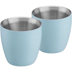 Cooks Professional Set of 2 Stainless Steel Espresso Coffee Cups Double Wall Insulated in Blue Blue Cooks Professional Set of 2 Stainless Steel Espresso Coffee Cups Double Wall Insulated in Blue Blue