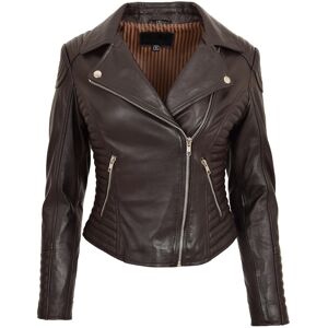 House of Leather Women's Womens Real Leather Biker Jacket Anna in Brown Size: 18 Brown 18 House of Leather Women's Womens Real Leather Biker Jacket Anna in Brown Size: 18 Brown 18