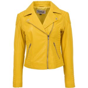 House of Leather Women's Womens Real Leather Biker Jacket Anna in Yellow Size: 18 Yellow 18 House of Leather Women's Womens Real Leather Biker Jacket Anna in Yellow Size: 18 Yellow 18