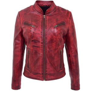 House of Leather Women's Becky Real Leather Biker Style Jacket Purple Size 8 in Dark Red Size: 10 Dark Red 10 House of Leather Women's Becky Real Leather Biker Style Jacket Purple Size 8 in Dark Red Size: 10 Dark Red 10