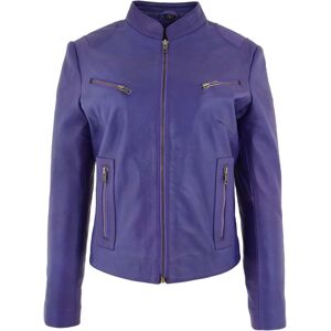 House of Leather Women's Becky Real Leather Biker Style Jacket Purple Size 8 Size: 18 Purple 18 House of Leather Women's Becky Real Leather Biker Style Jacket Purple Size 8 Size: 18 Purple 18