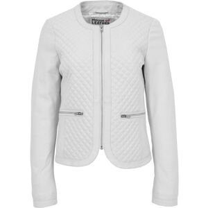 House of Leather Women's Womens Real Leather Quilted Jacket Joan Tan 18 in White Size: 8 White 8 House of Leather Women's Womens Real Leather Quilted Jacket Joan Tan 18 in White Size: 8 White 8