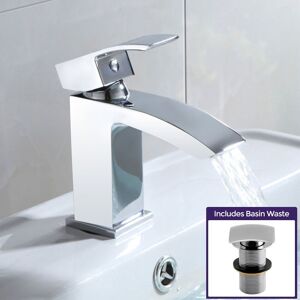 Nes Home Contemporary Basin Sink Chrome Mono Mixer Tap with free Waste in Silver Silver Nes Home Contemporary Basin Sink Chrome Mono Mixer Tap with free Waste in Silver Silver