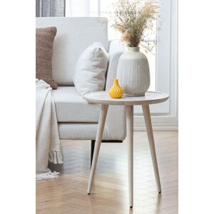 MH London 'Electra' Round Side Table Solid Wood Bedside Table for Living Room & Bedroom in Off-White Off-White MH London 'Electra' Round Side Table Solid Wood Bedside Table for Living Room & Bedroom in Off-White Off-White