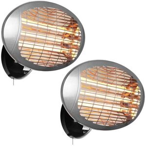 Primrose Twin Pack 2KW Infrared Electric Garden Outdoor Indoor Patio Heater in Metallic Silver Metallic Silver Primrose Twin Pack 2KW Infrared Electric Garden Outdoor Indoor Patio Heater in Metallic Silver Metallic Silver