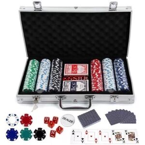 Trendi 300-Piece Texas Hold'em Poker Set in Aluminum Case in Silver Size: 1 Pack Silver 1 Pack Trendi 300-Piece Texas Hold'em Poker Set in Aluminum Case in Silver Size: 1 Pack Silver 1 Pack