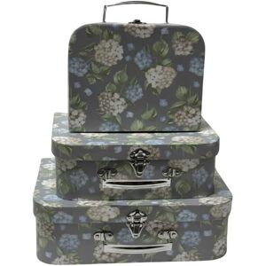 Trendi Grey Flower Decorative Storage Boxes - Set of 3 Grey Trendi Grey Flower Decorative Storage Boxes - Set of 3 Grey