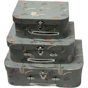 Trendi Grey-Blue Feather Decorative Storage Boxes - Set of 3 in Grey Grey Trendi Grey-Blue Feather Decorative Storage Boxes - Set of 3 in Grey Grey