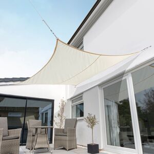 Primrose 5.4m Square Waterproof Ivory Garden Patio Sun Shade Sail Canopy 98% UV Block with Free Fixing Kit Ivory Primrose 5.4m Square Waterproof Ivory Garden Patio Sun Shade Sail Canopy 98% UV Block with Free Fixing Kit Ivory