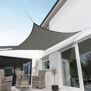 Primrose 3m Square Waterproof Charcoal Garden Patio Sun Shade Sail Canopy 98% UV Block with Free Fixing Kit Charcoal Primrose 3m Square Waterproof Charcoal Garden Patio Sun Shade Sail Canopy 98% UV Block with Free Fixing Kit Charcoal