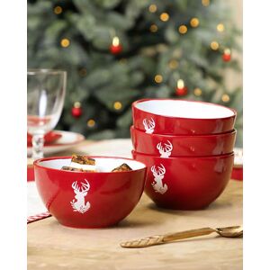 Dibor Set of 6 Red Stag Christmas Dinnerware Stoneware Bowls Dia14.5cm Size: 6 Pack Red 6 Pack Dibor Set of 6 Red Stag Christmas Dinnerware Stoneware Bowls Dia14.5cm Size: 6 Pack Red 6 Pack