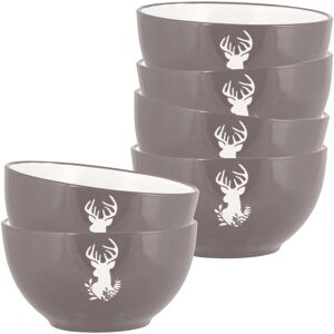 Dibor Set of 6 Grey Stag Stoneware Christmas Dinner Soup Bowls Dia14.5cm Size: 6 Pack Grey 6 Pack Dibor Set of 6 Grey Stag Stoneware Christmas Dinner Soup Bowls Dia14.5cm Size: 6 Pack Grey 6 Pack