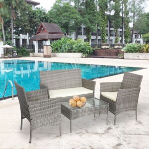 Alivio 4 Seater Grey Garden Rattan Furniture Set - Garden Furniture Set Alivio 4 Seater Grey Garden Rattan Furniture Set - Garden Furniture Set