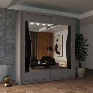 Sliding Wardrobes 4U Curved Mirror Sliding Door Wardrobe 120cm X 217cm in Grey Size: 120 cm X 217 cm Grey 120 cm X 217 cm Sliding Wardrobes 4U Curved Mirror Sliding Door Wardrobe 120cm X 217cm in Grey Size: 120 cm X 217 cm Grey 120 cm X 217 cm