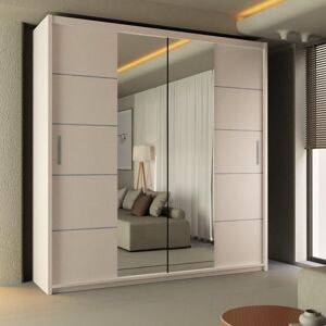 Sliding Wardrobes 4U Ribon Sliding Mirror Door Wardrobe 180cm X 217cm in White Size: 180 cm X 217 cm White 180 cm X 217 cm Sliding Wardrobes 4U Ribon Sliding Mirror Door Wardrobe 180cm X 217cm in White Size: 180 cm X 217 cm White 180 cm X 217 cm