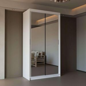 Sliding Wardrobes 4U Modern Double Sliding Door Wardrobe 90cm X 200cm in White Size: 90 cm X 200 cm White 90 cm X 200 cm Sliding Wardrobes 4U Modern Double Sliding Door Wardrobe 90cm X 200cm in White Size: 90 cm X 200 cm White 90 cm X 200 cm
