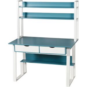Hygrad Built to Survive Wooden Free Standing Study Table Desk With Shelves & Drawers For Kids Children Girls Home (Blue/White) in Blue Blue Hygrad Built to Survive Wooden Free Standing Study Table Desk With Shelves & Drawers For Kids Children Girls Home (Blue/White) in Blue Blue