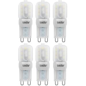 ExtraStar 2.5W Mini G9 Bulb LED Chandelier Light Cooker Hood Bulbs Daylight 6500K 6 pcs in White White ExtraStar 2.5W Mini G9 Bulb LED Chandelier Light Cooker Hood Bulbs Daylight 6500K 6 pcs in White White
