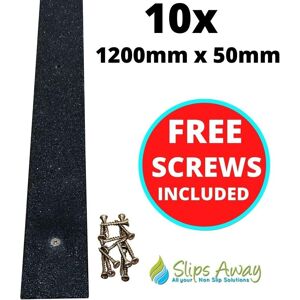 Slips Away Black Anti-Slip GRP Decking/Stair Strips - Heavy Duty Fibreglass Non-Slip w/ Pre-Drilled Holes & Free Screws - Outdoor Steps, Ramps & Black 1m tall x 50mm wide Slips Away Black Anti-Slip GRP Decking/Stair Strips - Heavy Duty Fibreglass Non-Slip w/ Pre-Drilled Holes & Free Screws - Outdoor Steps, Ramps & Black 1m tall x 50mm wide