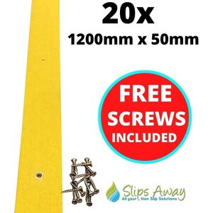 Slips Away Yellow Anti-Slip GRP Decking/Stair Strips - Heavy Duty Fibreglass Non-Slip w/ Pre-Drilled Holes & Free Screws - Outdoor Steps, Ramps & Yellow 60 cm tall x 50mm wide Slips Away Yellow Anti-Slip GRP Decking/Stair Strips - Heavy Duty Fibreglass Non-Slip w/ Pre-Drilled Holes & Free Screws - Outdoor Steps, Ramps & Yellow 60 cm tall x 50mm wide