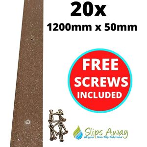 Slips Away Brown Anti-Slip GRP Decking/Stair Strips - Heavy Duty Fibreglass Non-Slip w/ Pre-Drilled Holes & Free Screws - Outdoor Steps, Ramps & Brown 1.2m tall x 50mm diameter Slips Away Brown Anti-Slip GRP Decking/Stair Strips - Heavy Duty Fibreglass Non-Slip w/ Pre-Drilled Holes & Free Screws - Outdoor Steps, Ramps & Brown 1.2m tall x 50mm diameter