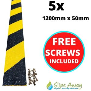 Slips Away Hazard Anti-Slip GRP Decking/Stair Strips - Heavy Duty Fibreglass Non-Slip w/ Pre-Drilled Holes & Free Screws - Outdoor Steps, Ramps & Yellow 1.2m tall x 50mm diameter Slips Away Hazard Anti-Slip GRP Decking/Stair Strips - Heavy Duty Fibreglass Non-Slip w/ Pre-Drilled Holes & Free Screws - Outdoor Steps, Ramps & Yellow 1.2m tall x 50mm diameter