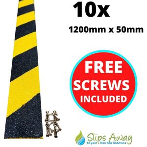 Slips Away Hazard Anti-Slip GRP Decking/Stair Strips - Heavy Duty Fibreglass Non-Slip w/ Pre-Drilled Holes & Free Screws - Outdoor Steps, Ramps & Yellow 1.2m tall x 50mm diameter Slips Away Hazard Anti-Slip GRP Decking/Stair Strips - Heavy Duty Fibreglass Non-Slip w/ Pre-Drilled Holes & Free Screws - Outdoor Steps, Ramps & Yellow 1.2m tall x 50mm diameter