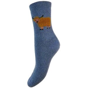 Gemjar Women's Thick Wool Blend Socks UK 4-7 Highland Cow in Dark Blue Dark Blue 4-7 Gemjar Women's Thick Wool Blend Socks UK 4-7 Highland Cow in Dark Blue Dark Blue 4-7