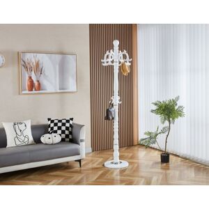 Modernique Lovella Thick Metal Tube Stand Tube Coat Rack with Heavy Sturday Marble Base in White White Modernique Lovella Thick Metal Tube Stand Tube Coat Rack with Heavy Sturday Marble Base in White White