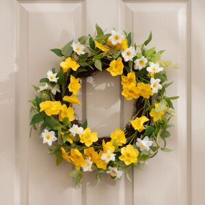 Scottish Everlastings Ltd 40cm Daffodil Wreath Yellow/White in Yellow Yellow Scottish Everlastings Ltd 40cm Daffodil Wreath Yellow/White in Yellow Yellow