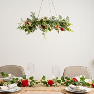 Scottish Everlastings Ltd 50cm Hanging Strawberry Wreath in Red Red Scottish Everlastings Ltd 50cm Hanging Strawberry Wreath in Red Red