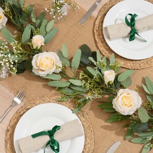 Scottish Everlastings Ltd 150cm Eucalyptus & Rose Garland in Green Green Scottish Everlastings Ltd 150cm Eucalyptus & Rose Garland in Green Green