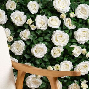 Scottish Everlastings Ltd Rose & Foliage Flower Wall Backdrop Panel 60x40cm Pack 2 in White Size: 60x40 cm White 60x40 cm Scottish Everlastings Ltd Rose & Foliage Flower Wall Backdrop Panel 60x40cm Pack 2 in White Size: 60x40 cm White 60x40 cm
