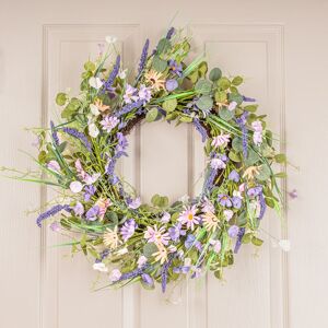 Scottish Everlastings Ltd 56cm Spring Floral Wreath Purples in Purple Purple Scottish Everlastings Ltd 56cm Spring Floral Wreath Purples in Purple Purple