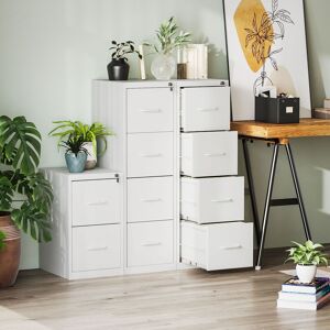 HOMCOM 4 Drawer Filing Cabinet Steel File Cabinet for A4 Letter Size White White HOMCOM 4 Drawer Filing Cabinet Steel File Cabinet for A4 Letter Size White White