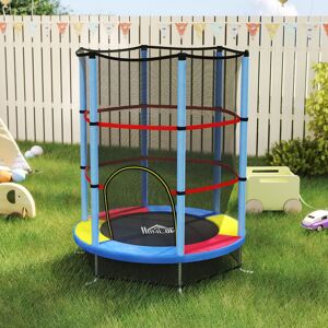 HOMCOM Kids Trampoline Mini Bouncer w/ Enclosure Net for 3-6 Years Multicolor HOMCOM Kids Trampoline Mini Bouncer w/ Enclosure Net for 3-6 Years Multicolor