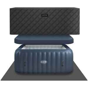 Wave Spas Wave Pacific Energy-Efficient Hot Tub Bundle 4 Person in Navy Navy 4 Person Wave Spas Wave Pacific Energy-Efficient Hot Tub Bundle 4 Person in Navy Navy 4 Person