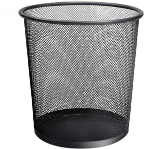MANTRARAJ Black Round Metal Mesh Waste Paper Bin Lightweight Mesh Trash Can Size: 1 Pack Black 1 Pack MANTRARAJ Black Round Metal Mesh Waste Paper Bin Lightweight Mesh Trash Can Size: 1 Pack Black 1 Pack