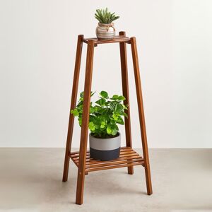 Rafaelo Mobilia Wooden 2 Tier Indoor Outdoor Plant Stand in Brown Brown Rafaelo Mobilia Wooden 2 Tier Indoor Outdoor Plant Stand in Brown Brown
